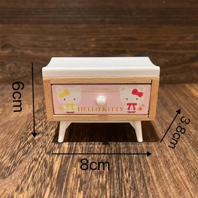 Casa de bonecas em miniatura quarto rosa kt mesa de cabeceira gaveta armário móveis decoração acessórios brinquedos