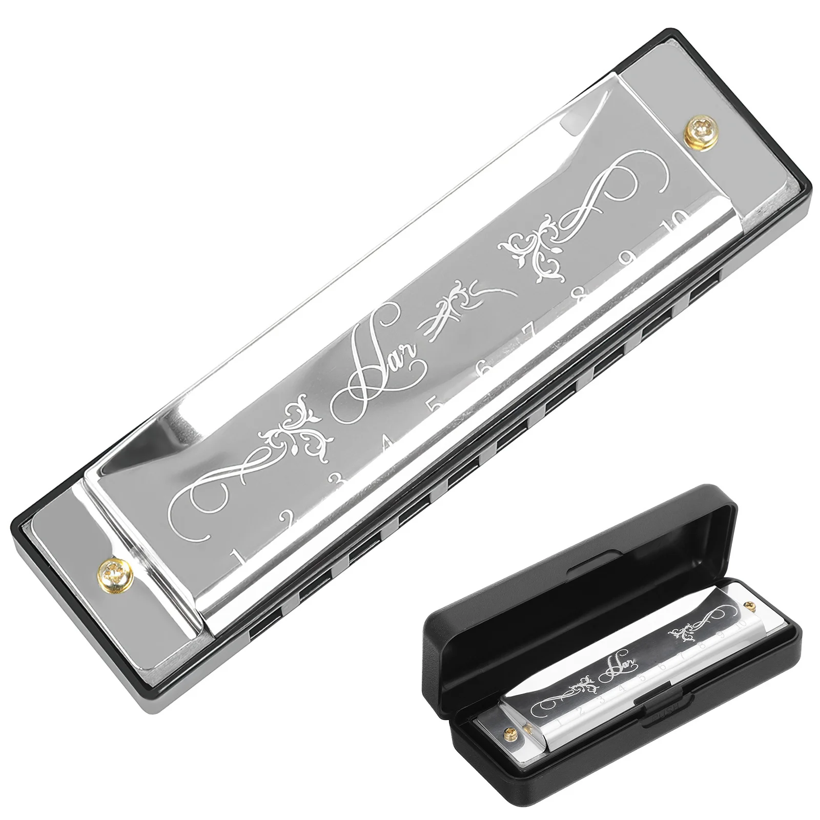 

Musical Instruments Beginner Jaw Harp Harmonica Pocket Key Silver Harmonicas