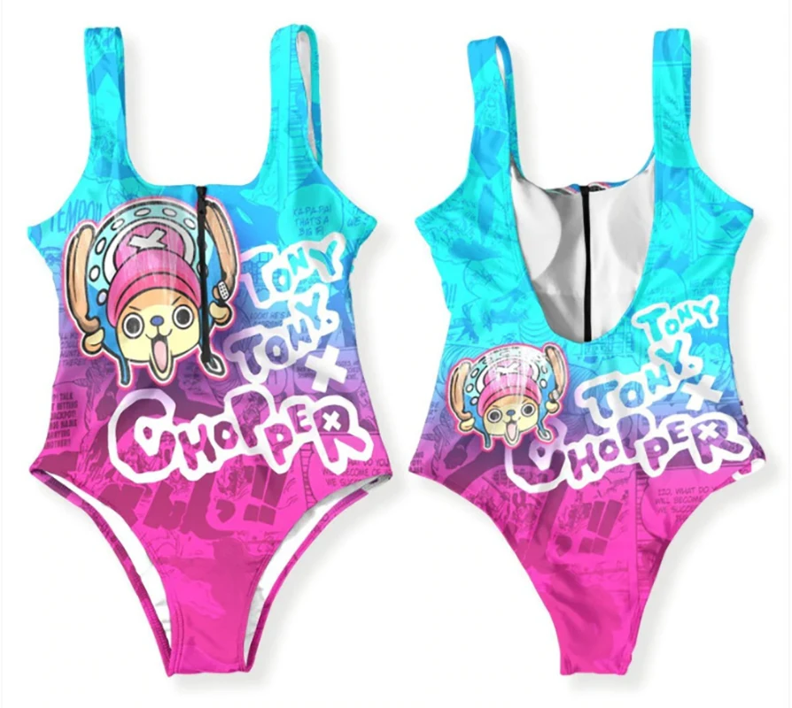 2023 Anime słomkowy kapelusz chłopiec Luffy rysunek modny strój kąpielowy Anime peryferyjne letnie bikini wakacje na plaży chłopak dziewczyna prezent