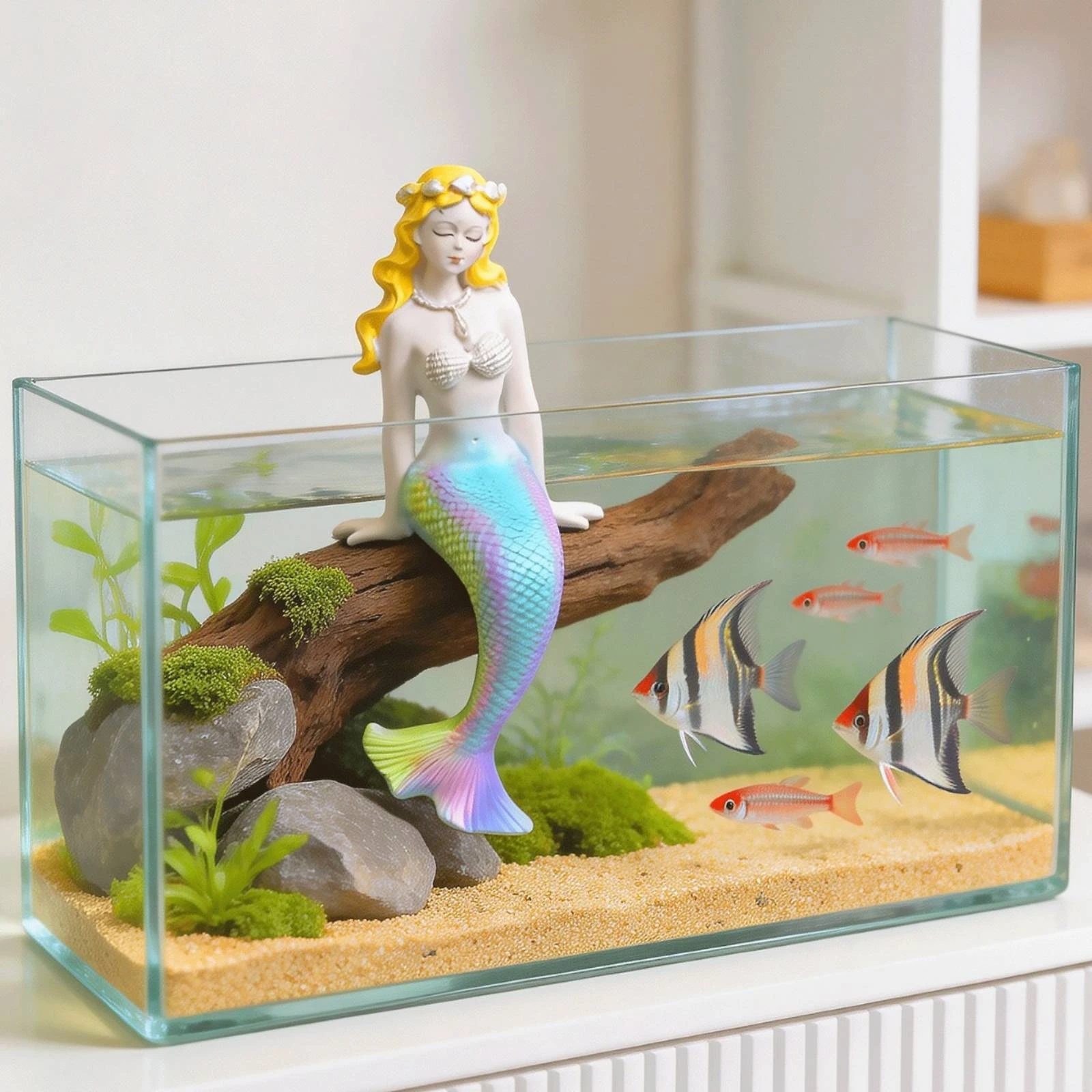 Mermaid Figurine Colorful Resi - огляд і ціна Aquarium Decor