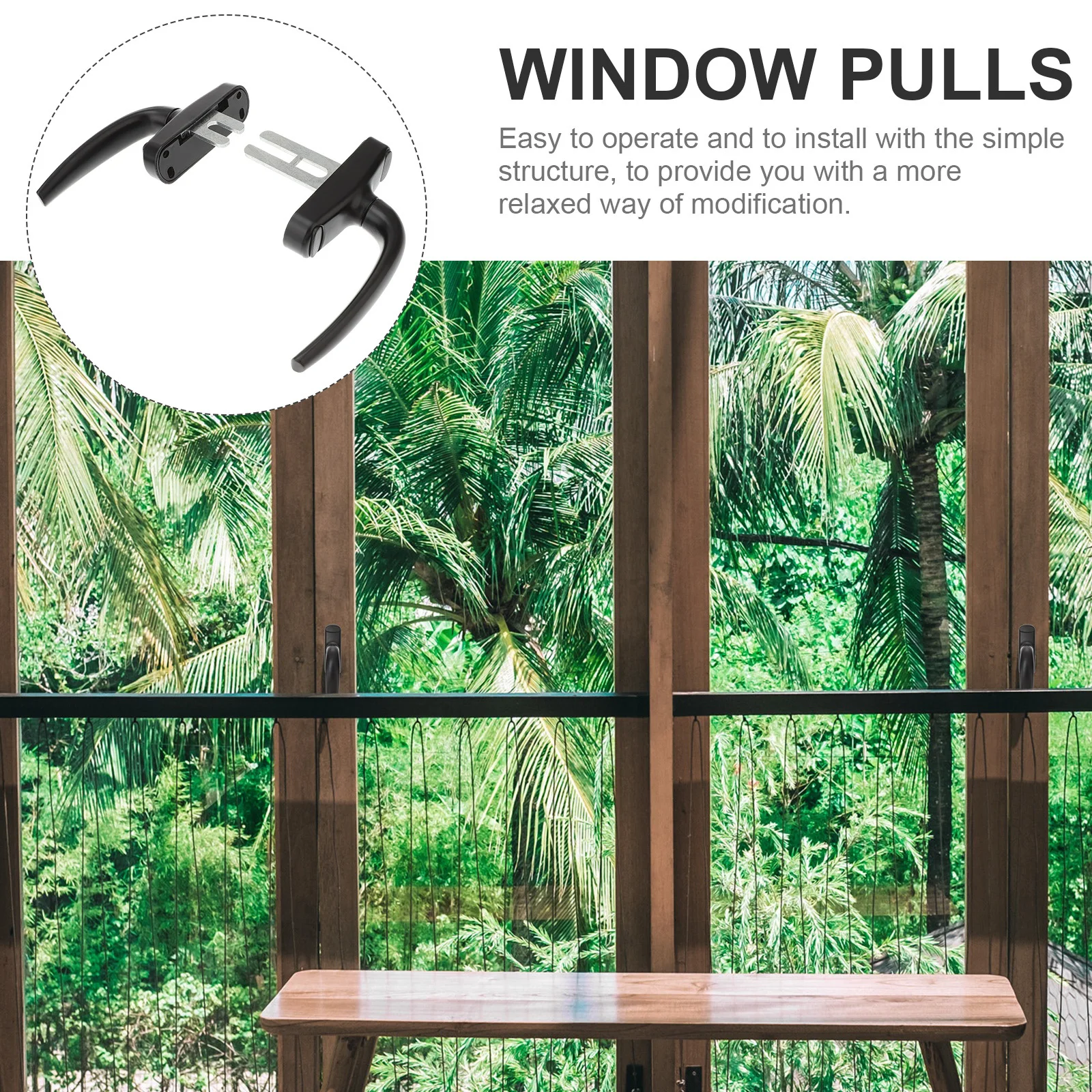 

2pcs Window Handle Sliding Door Handle Thickened Zinc Alloy Mute Door Lock For Interior Bathroom Home Separate Lock Applications