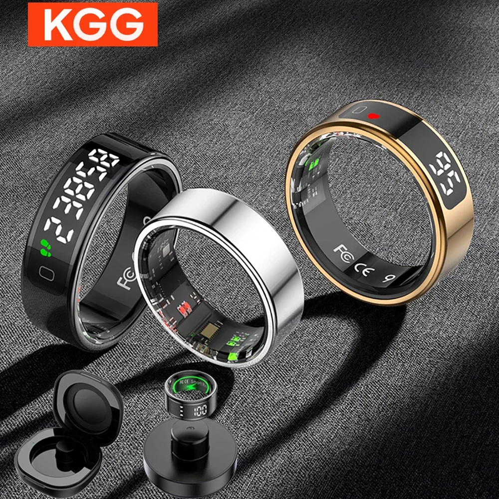 

R11 Smart Ring Men Display Screen QRing Wireless Charging Gesture Control Health Monitor 5ATM Waterproof for Andriod IOS
