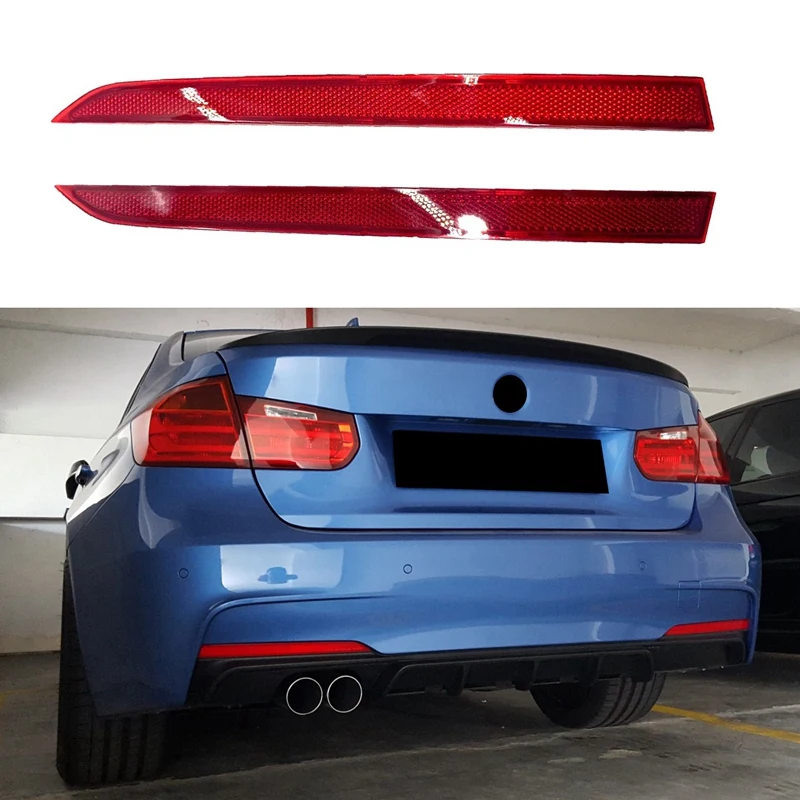 Car Red Rear Bumper Light Reflector Tail Lamp Warning Light Fog Lamp For-BMW 3-Series F30 F31 M Sport 328I 335I 2012-