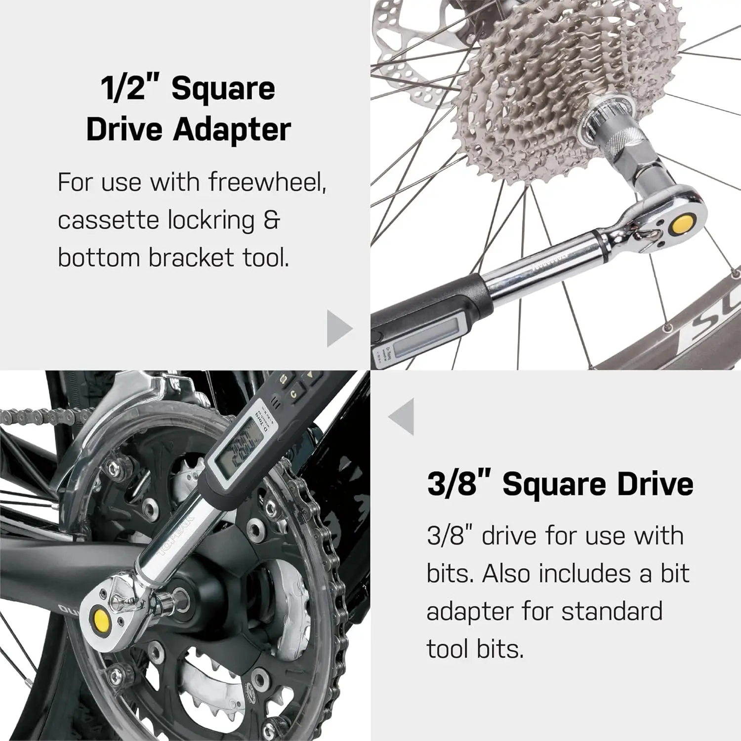 مفتاح عزم الدوران الرقمي 4-80 نانومتر مع شاشة LCD، تنبيهات مسموعة، 8 مقابس و10 بت للدراجات النارية والسيارات