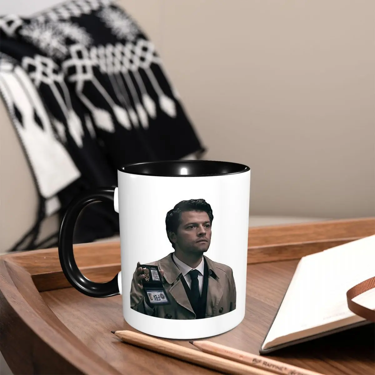 Castiel FBI Badge Mug Funny Ceramic Coffee Cups Tea Mugs Milk Cup Drinkware Gifts for Woman Man