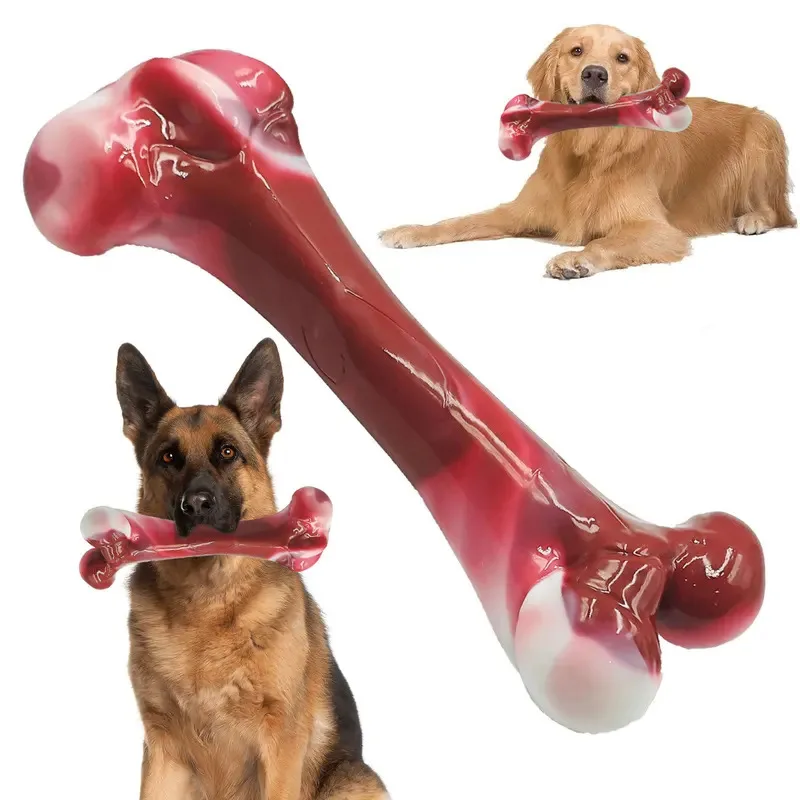 

Bacon Flavor Dog Bones Tough Chew Toys for Large Medium Small Dogs Teeth Cleaning Dental Treats Puppy Training Chewing