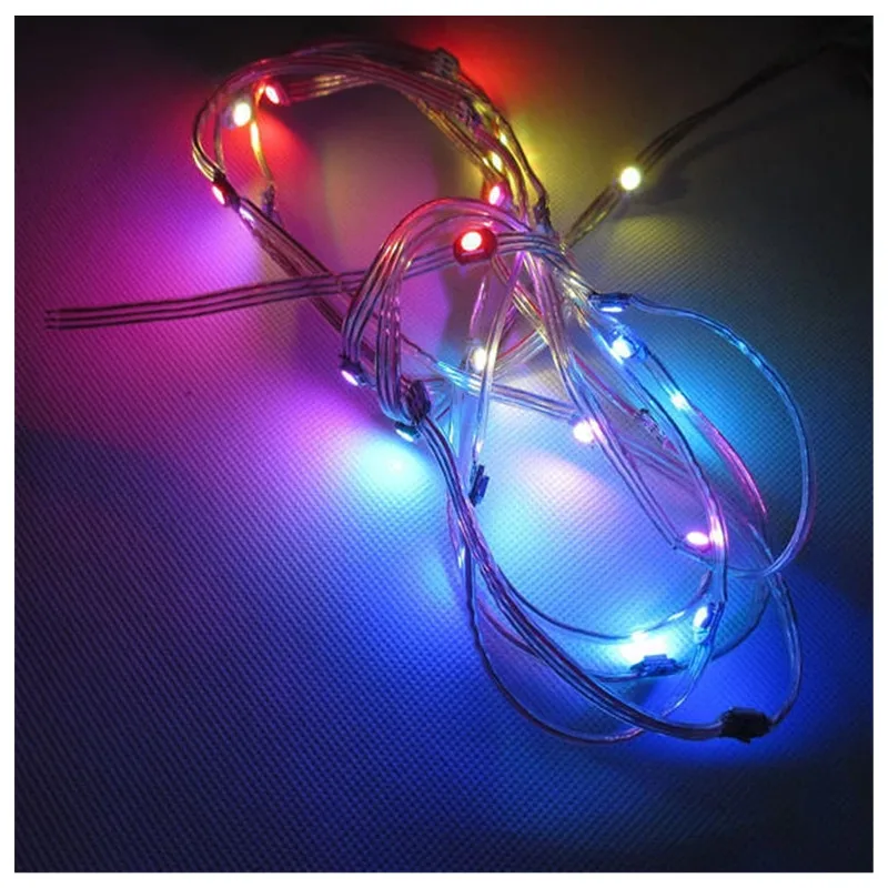 50PCS DC5V WS2812B Pre-Soldered Leds LED Module String Nodes 10cm Wire Addressable Individually 5050 SMD RGB with Heatsink Board