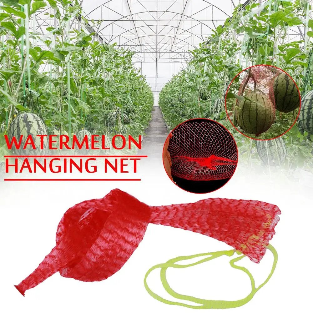 Net Bag Hanging Watermelon In Greenhouse With Thick Net Red Melon Net Hami Protection Hanging Bag Rope Melon Planting Bag C6P6