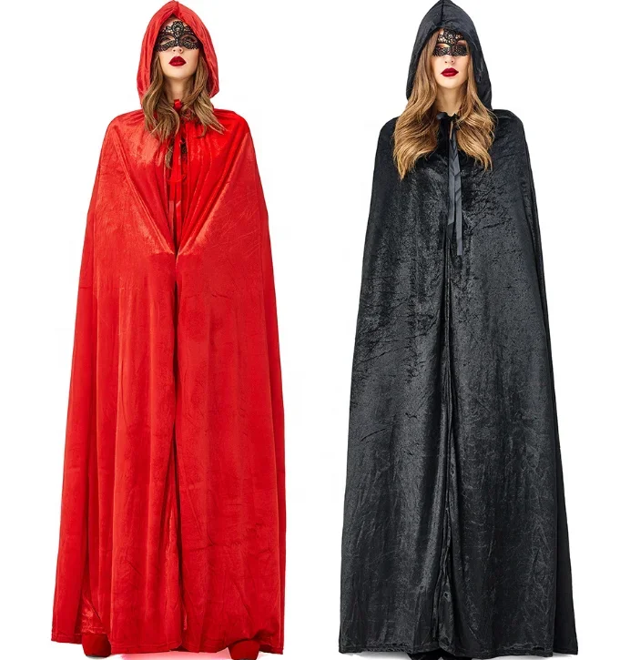 

Halloween Velvet Hooded Cape Renaissance Adult Costume