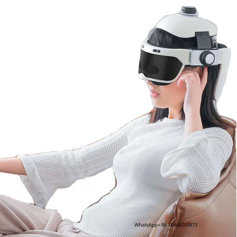 Promotional Electric Head Spa Scalp 12 Finger Massage Helmet Full Electric  Head And Eye Massager