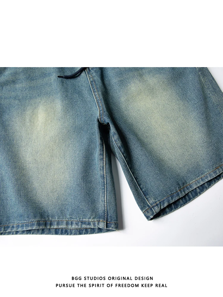 الرجعية الأمريكية Waed المتعثرة الدنيم orts ex فضفاض عارضة تنوعا خمس قطع السراويل منتصف الخصر مستقيم الساق صالح #3