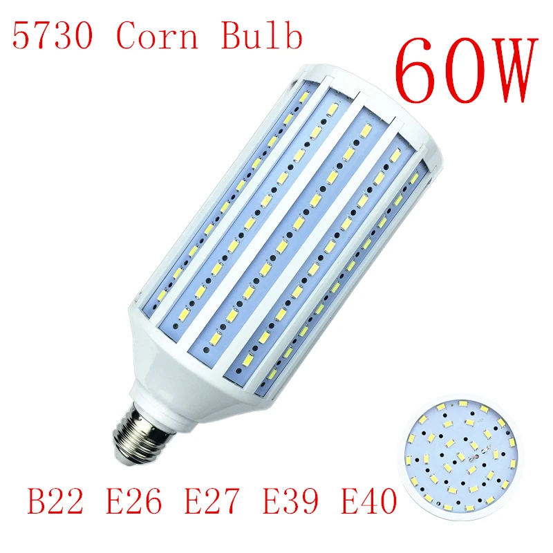 Bombilla LED E14 B22 E27 E26 E39 E40 5730, foco de maíz, 25W 30W 40W 50W 60W 80W 100W, lámpara 110V 220V, luces blancas frías y cálidas