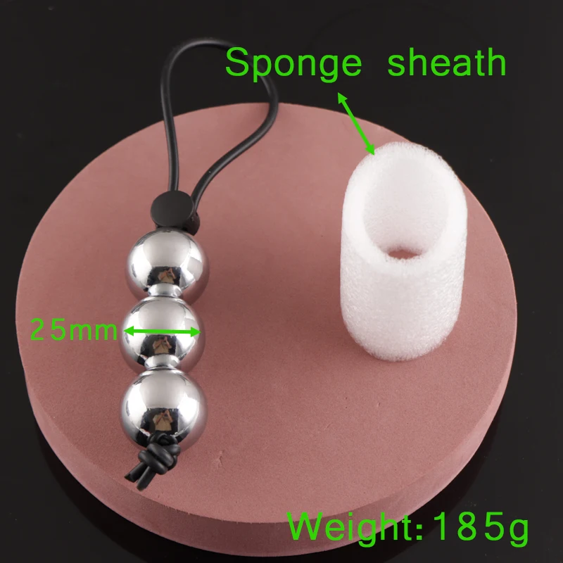 3Balls Male Penis Ring Penis Exercise Device Metal Ball Weight Hanger Penis Enlargement Pump Stretcher Extender Sex Toys For Men