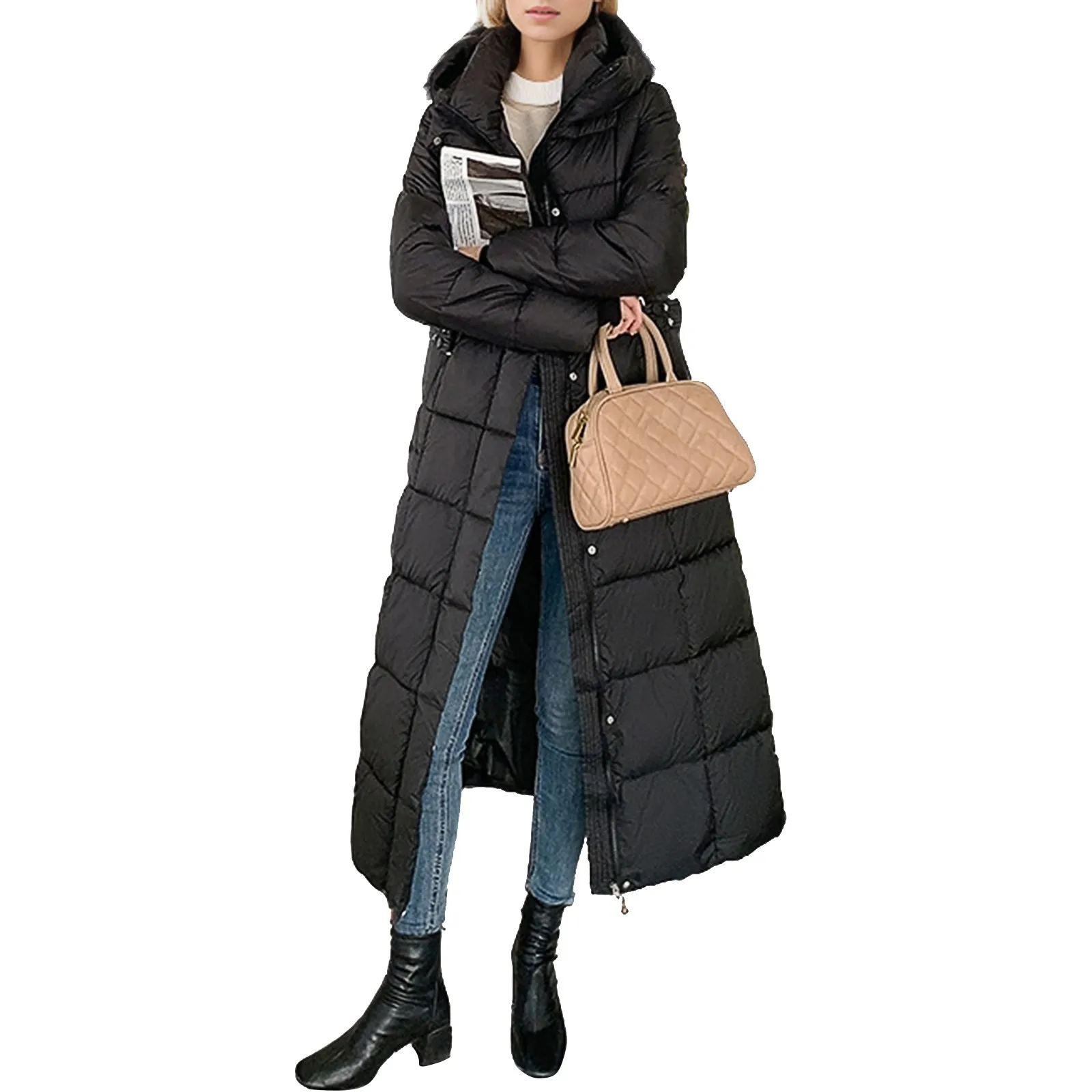 2024 New Winter Women Jacket Warm Parkas Female Thicken Coat Cotton Padded Parka Long Hooded Outwear Loose Women Snow Jackets