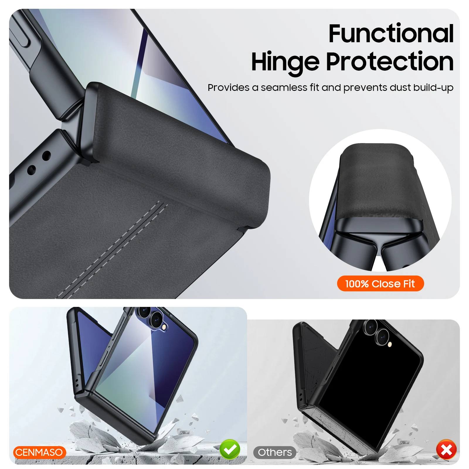 Etui na Samsung Galaxy Z Flip 7 Luksusowe etui z ekoskóry z folią ochronną na tył do Samsung Z Flip 7 FE 6 — zdjęcie produktu 3