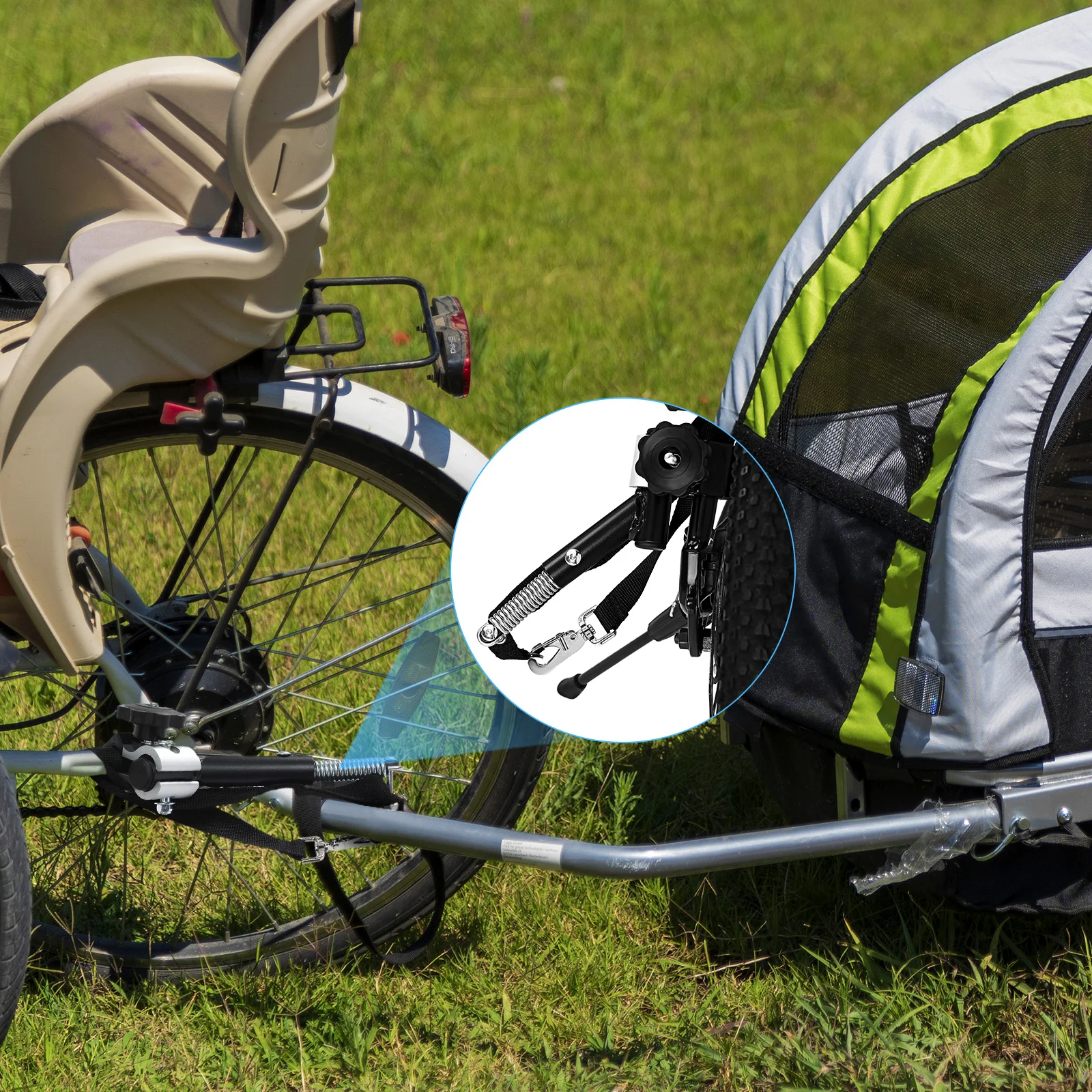 

1Set Universal Bike Trailer Hitch Adapter for 19-32mm Round Tube Easy Install Steel Bike Trailer Coupler Attachment