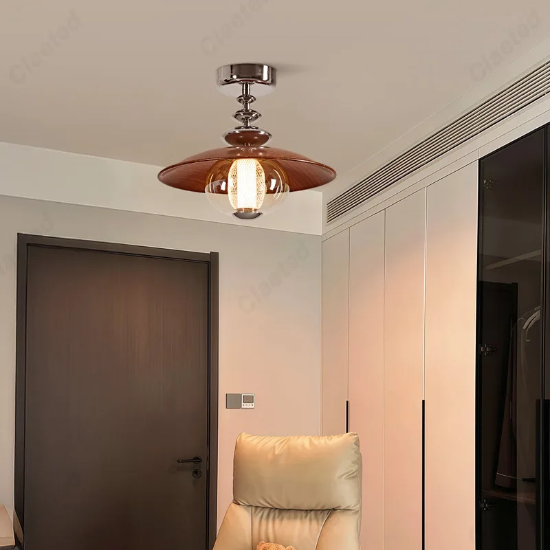 

New LED Iron Glass Ceiling Lamp Corridor Balcony Cloakroom Atmosphere Lighting Lamps
