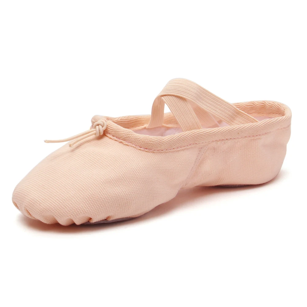 Zapatos planos de Ballet para niña, zapatillas de lona suave para Ballet, gimnasio, Yoga, práctica de baile, color negro y rosa