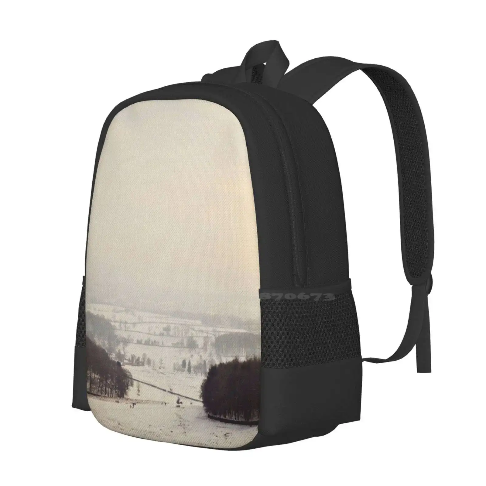 Snow Covers The Land Pattern Design Laptop Travel School Bags Trees Landscape Countryside Winter Cold Snowy Valley December