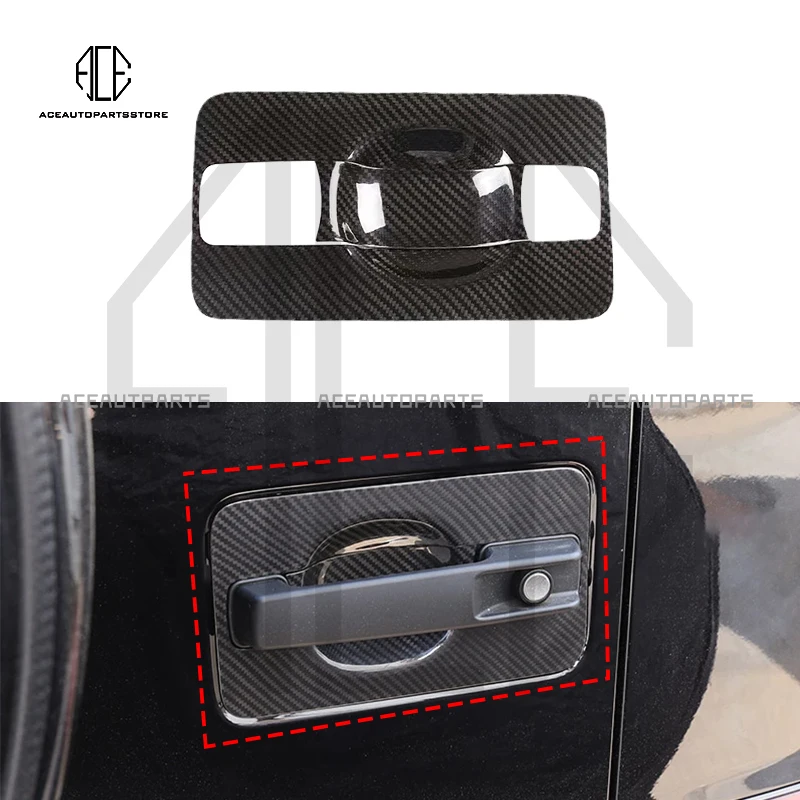 

For Mercedes Benz G class W463 G350 G63 19-22 Car styling Real Carbon Fiber Tailgate handle Base frame Stickers Car Accessories