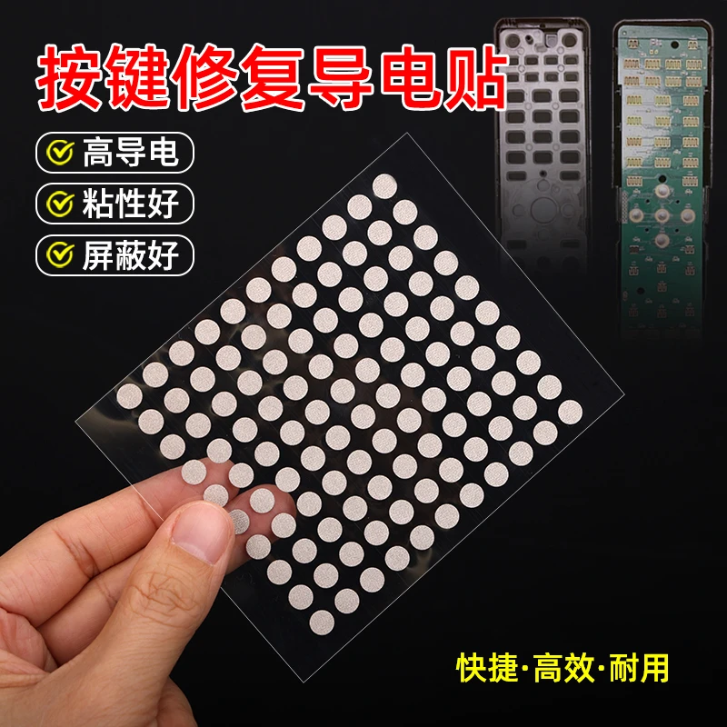 Kit di riparazione tastiera con cuscinetti in gomma conduttiva nera diametro 4/6 mm per pulsanti in gomma conduttiva con telecomando IR