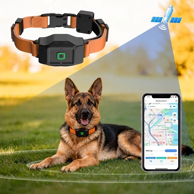 Free APP GPS Smart Dog Collar Wireless Fence IP67 Waterproof Rechargeable Smart Fence Training Collar for Dogs No Subscription