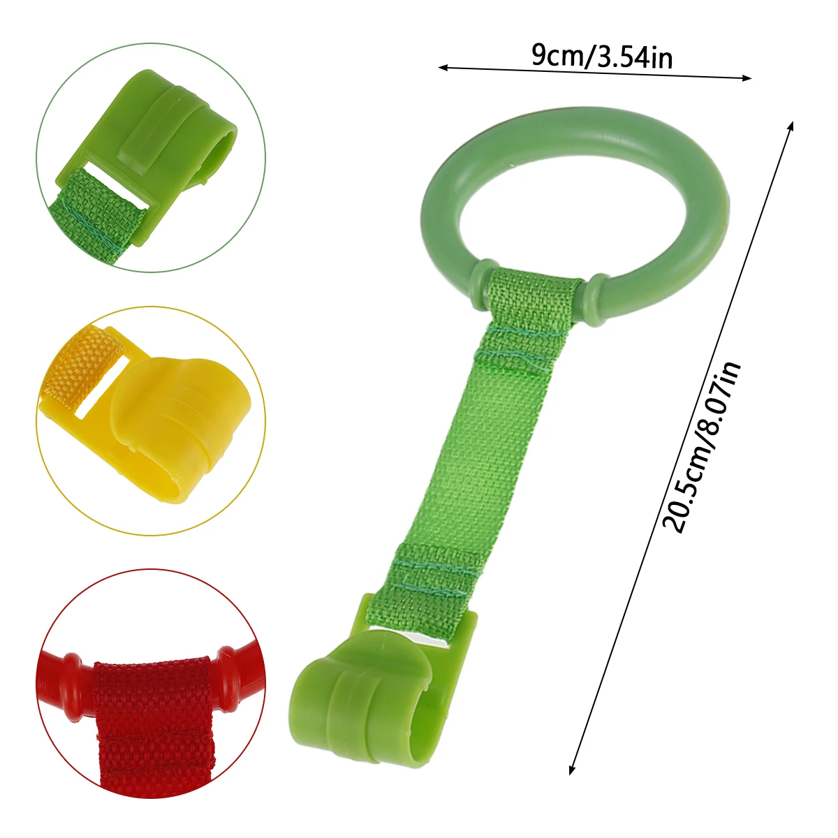 4pcs Baby Crib Pull Rings Baby Stand up Ring Security Protection Baby Cot Rings Hanging Walking Assistant Rings for Playpen Play