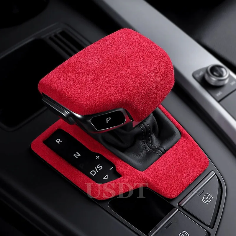 

For Audi A4 A5 S4 S5 2024 2023 2022 2021 2020 2019 2018 2017 Top Suede Car Central Control Gear Shift Knob Cover Suede Cap Mat