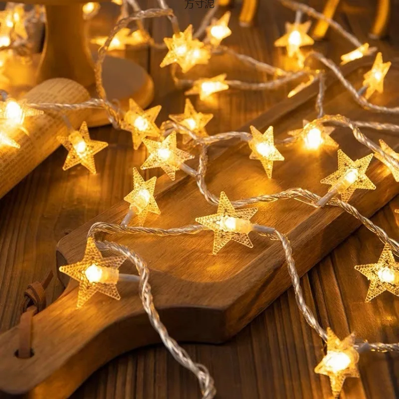 

Светодиодные гирлянды со звездами, декор для кемпинга в помещении, окружающее освещение комнаты для вечеринки, дня рождения, USB