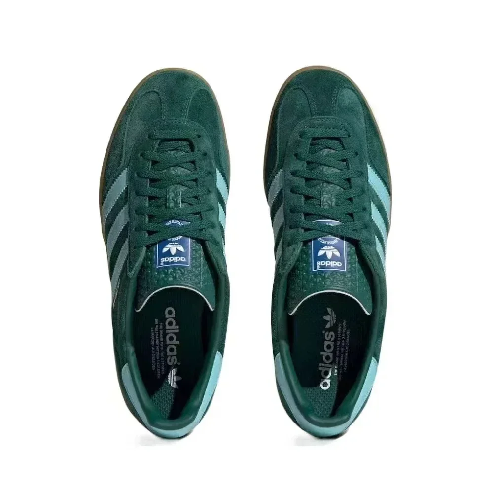 Adidas Samba Wales Bonner-Chaussures de Gazelle d'Entraînement Allemandes, Baskets Rétro Polyvalentes, de dehors et Décontractées, Vertes, Argentées