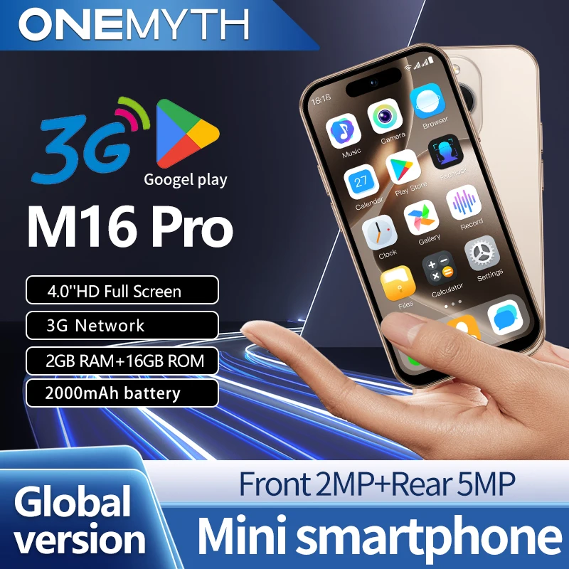 【 Face ID Small Screen Artifact 】 ONEMYTH M16 Pro Mini Smart Phone 4-inch Screen+Dual SIM+2000mAh 2+16GB Practical Configuration