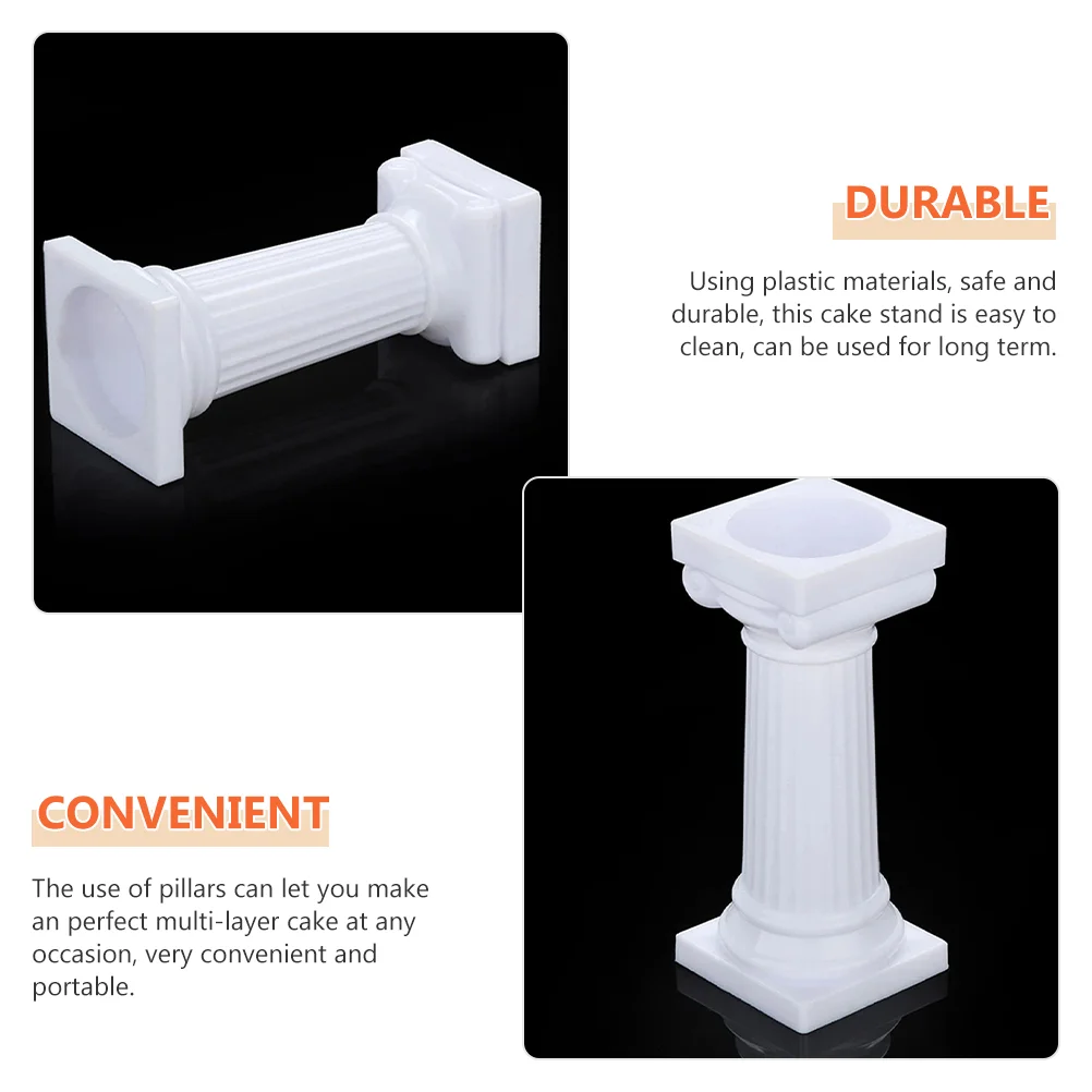 8 Pcs Roman Pillar Cake Stand Column Car Decorations Stands Rod Plastic Support Pillars Baby Retro