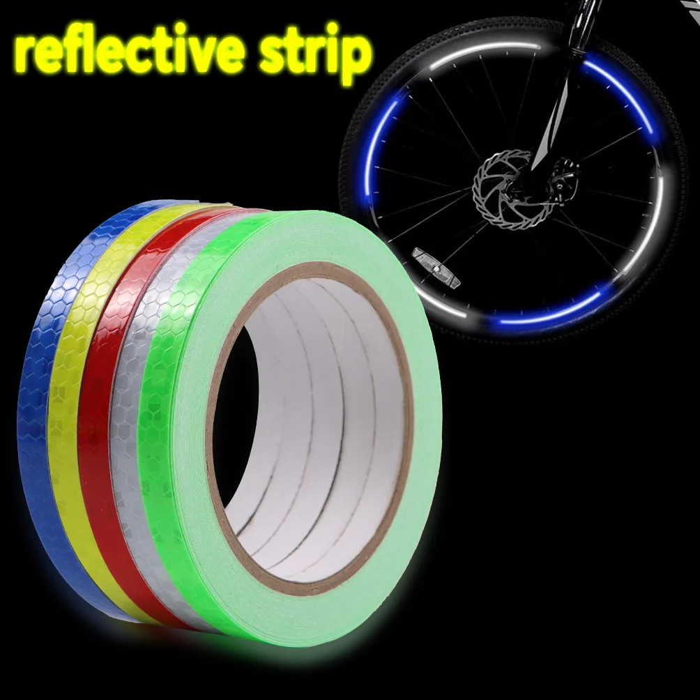 أشرطة عاكسة عاكسة شريط تحذيري ملصق أمان ليلي أبيض أحمر برتقالي أخضر لسيارة الدراجة