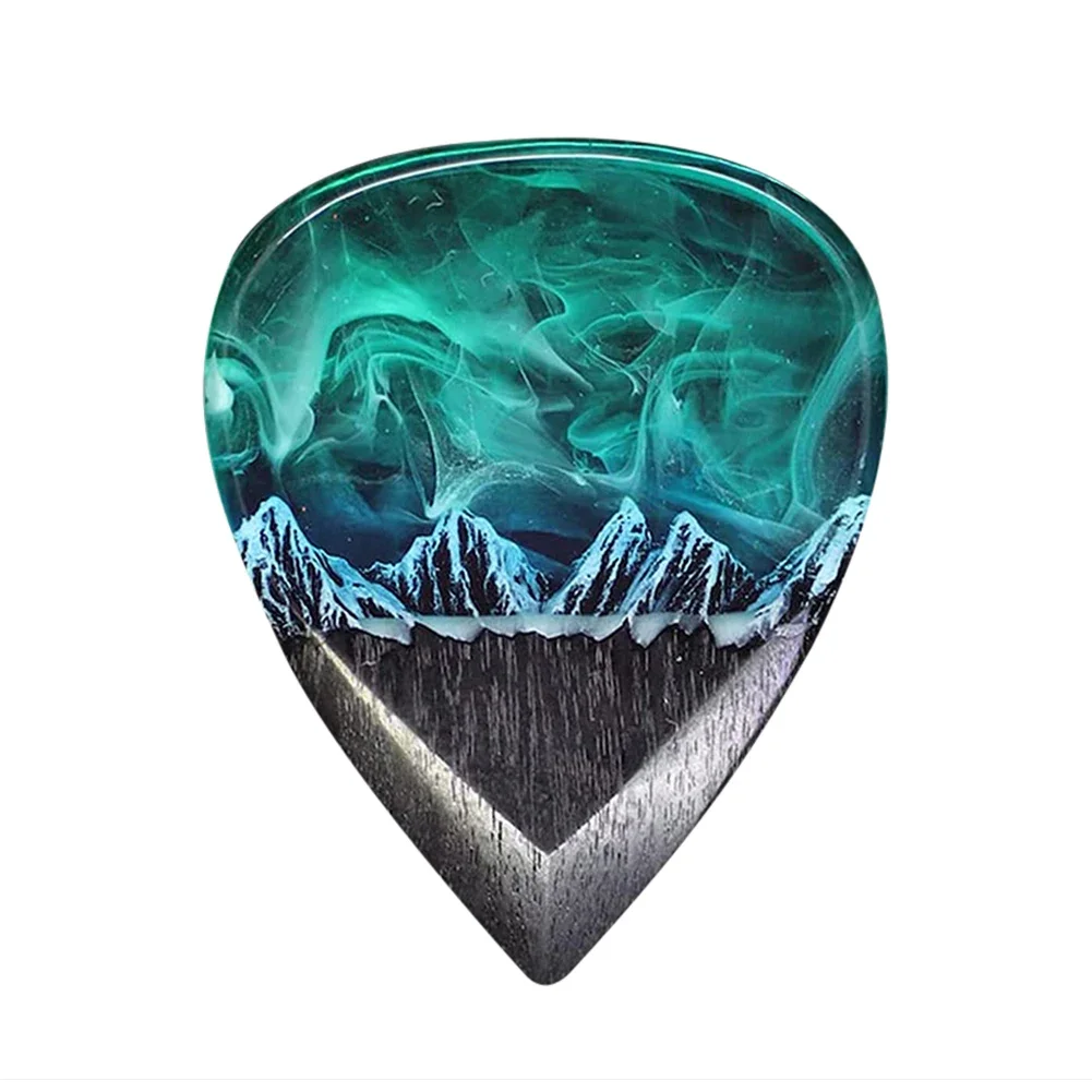 Creative Guitar Pick Replacement Northern Lights Necklace Pendant Jewelry Musician Gifts for Men Women Music Lover