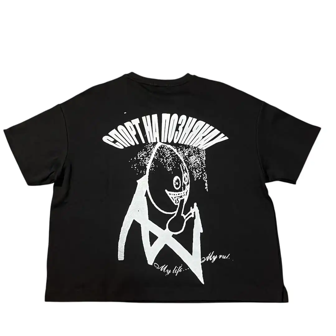 

European and American Y2K Hip Hop Harajuku Funny Printed T-shirt Fashion Letter Printed Men's and Women's Cotton Top