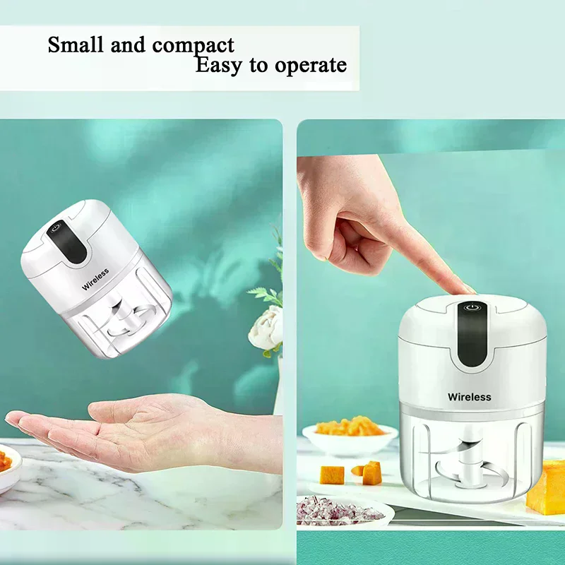 Versatile Food Processor, Electric Mini Garlic Chopper, Cordless Meat Grinder, Garlic Mincer