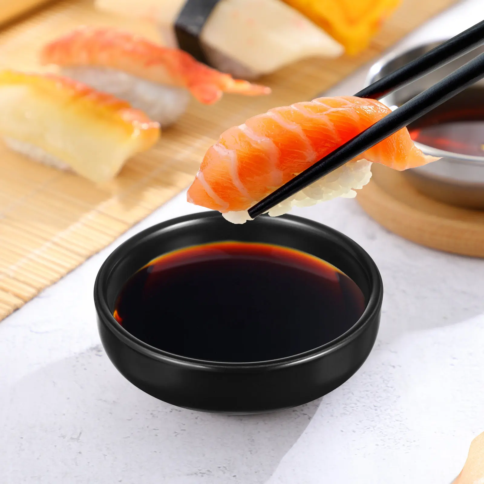 

6Pcs Ceramic Sauce Dishes Seasoning Bowls for Dipping Ketchup Soy Sauce Olive Oil Condiments Dessert Appetizer Home Restaurant