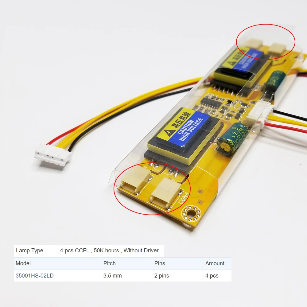 4 Lamp Universal CCFL Inverter 10V-30V Output For 15-24 inch LCD Display Monitor With 6P cable