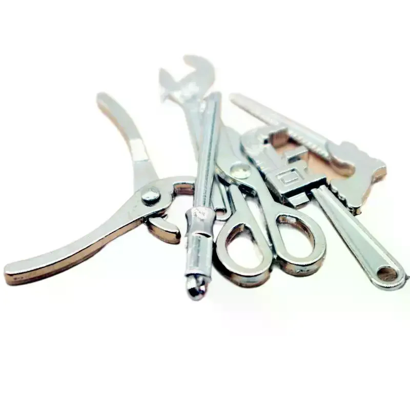 5 قطعة 1:12 دمية مصغرة سبيكة مفتاح قابل للضبط كماشة طقم أدوات نموذج إصلاح ل بيت الدمية ديكور الاطفال التظاهر اللعب اللعب