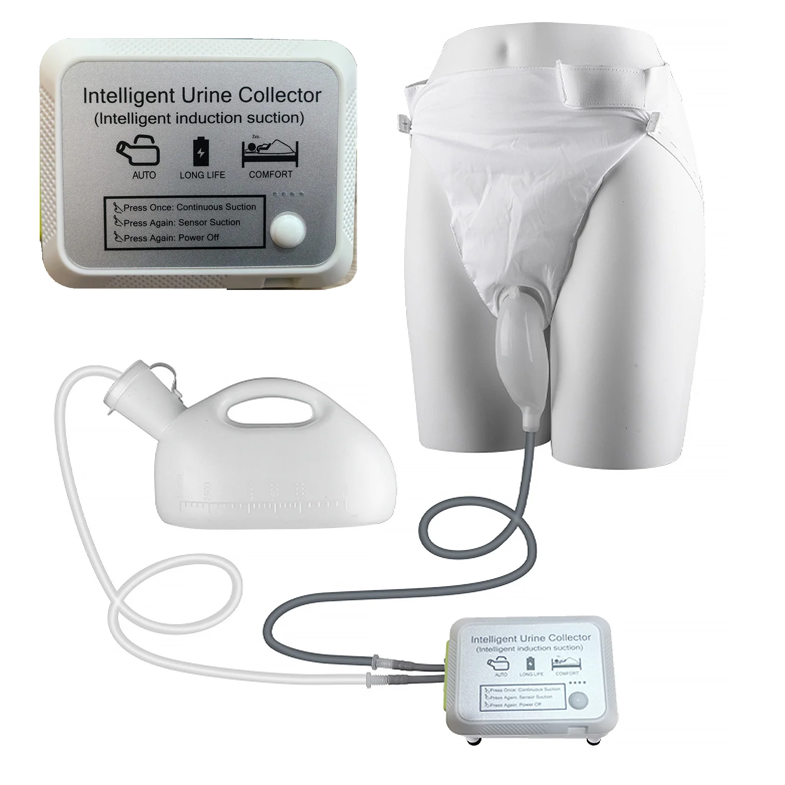 Smart Urinary System for Elderly Men Portable Incontinence Care with Auto-Suction 2000ml Capacity Type-C Fast Charge fast