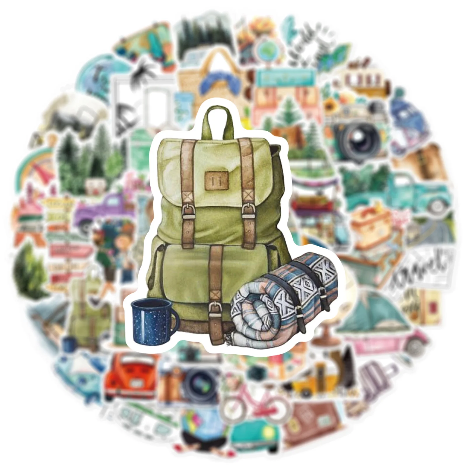 10/30/50pcs World Travel Graffiti Stickers Journey Decals Aesthetic for Luggage Suitcase Phone Laptop Skateboard Kid Toy Sticker