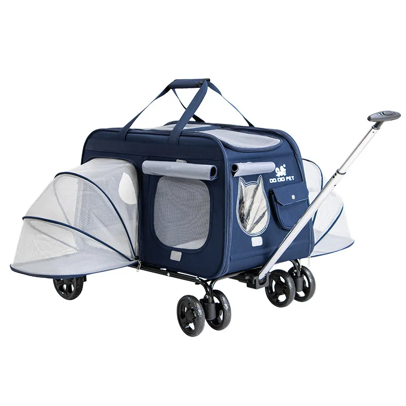 Pet Outdoor Tent Trolley Luggage Super Load-bearing Portable Breathable Large Space Dog Comfortable Fabric Trolley Suitcase