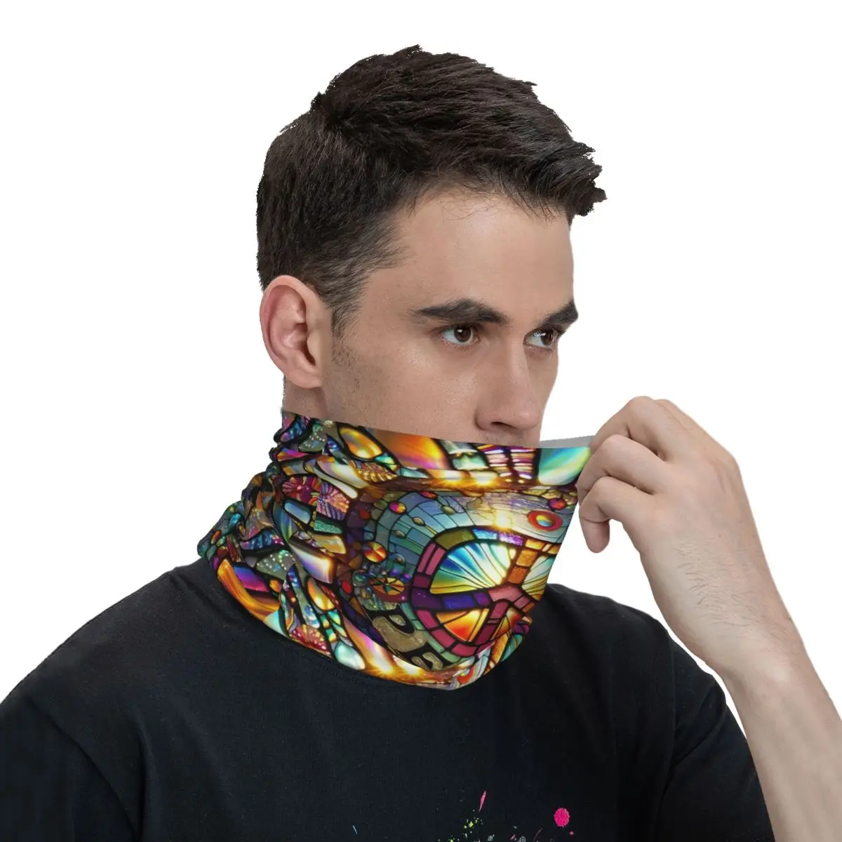 Pañuelo de poliéster para el cuello, mascarilla de amor y paz