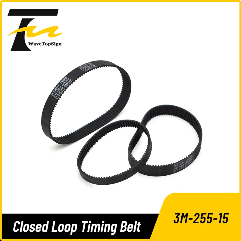 

Closed Loop Timing Belt Transmission Belts HTD 3M-255-15 Perimeter 225 267 300 324 354 384mm Customized Width 8 9 10 15 17mm