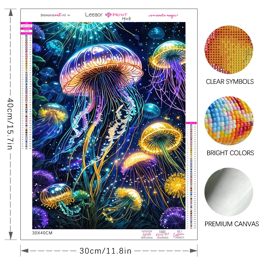 Colorful Jellyfish Diamond Painting New Collection 2024 Sea Animal Embroidery Full Round Diamond Mosaic Cross Stitch Kits Decor