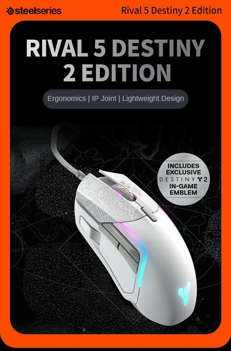 SteelSeries Rival 5 Destiny 2 Limited Edition Mouse Wired Game QCK
