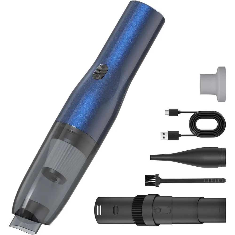 

Handheld Vacuum Car Vacuum, Mini Cordless Vacuum Cleaner with High-Speed Brush Motor Visual Dust Storage Silo Type-C Charge for