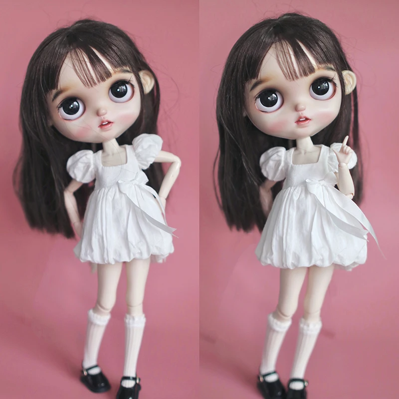 Un paio di calzini di pizzo bambola Blyth carino calzino lungo bianco per Blythe Barbie Licca Azone OB24 1/6 bambole accessori regali per bambini