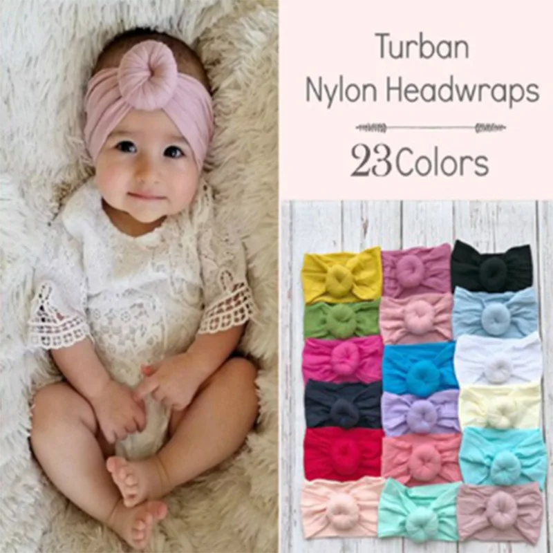 

Baby Headbands for Girls Boys Soft Nylon Knot Turban Headwrap Newborn Infant Hair Accessories