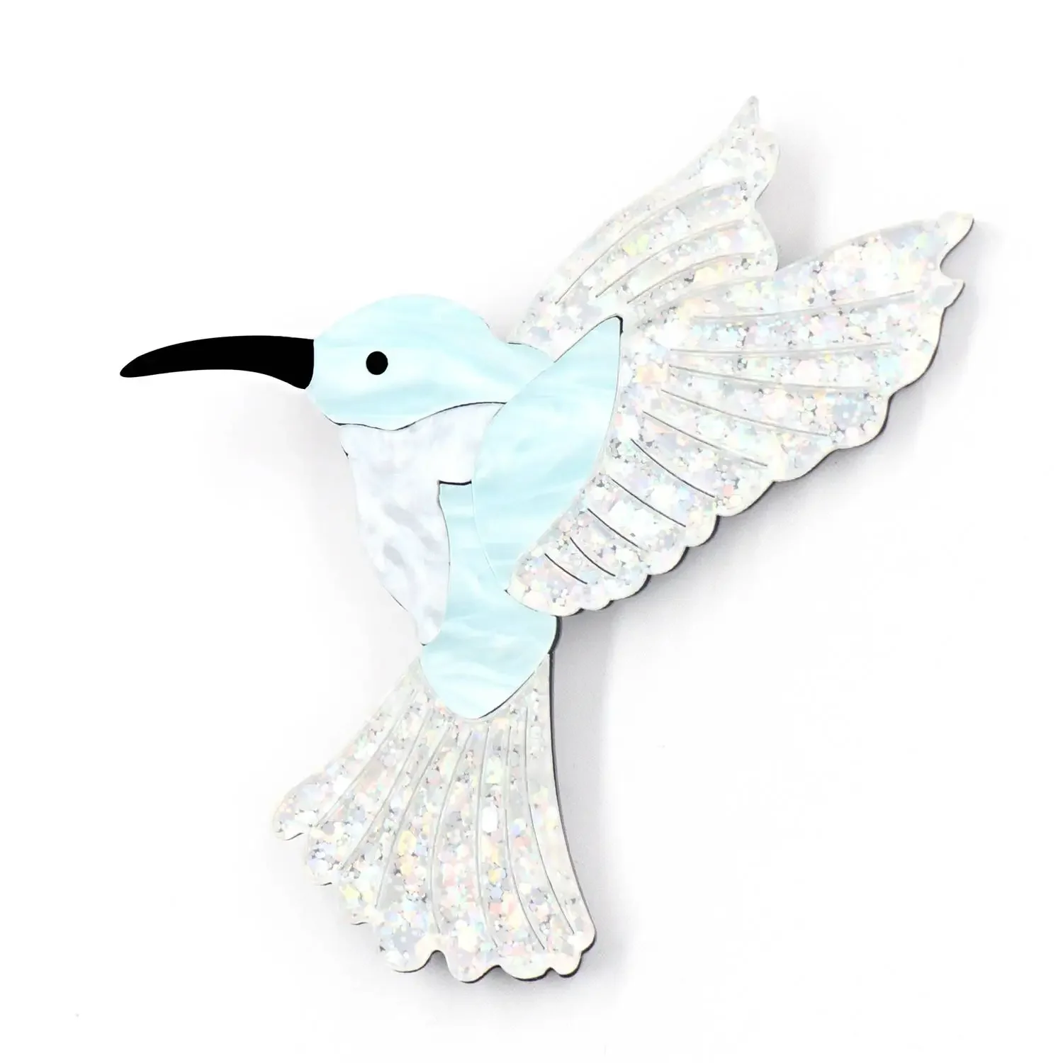 YCXBH1102 Hummingbird Vintage Brooch Pin Women Accessories Gift Blue Brid Lover Jewelry Laser Cut